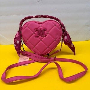 Juicy Couture Quilted Heart Crossbody Bag Pink Scarf Wrap Handle New with Tags 1