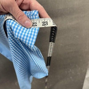 Penguin Munsingwear Shirt Mens Large Blue Gingham Check Button Down Classic Fit 5