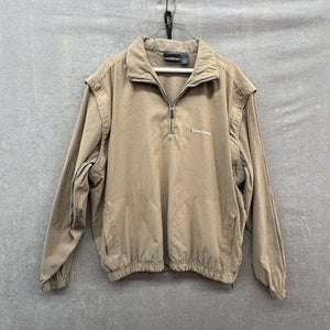 Antigua Pullover Jacket Mens Large Tan Quarter Zip Mesh Lined Doral Tesoro Golf 1