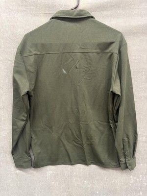 Coofandy Shirt Mens Medium Green Long Sleeve Button Up Pocket Polyester Casual 4