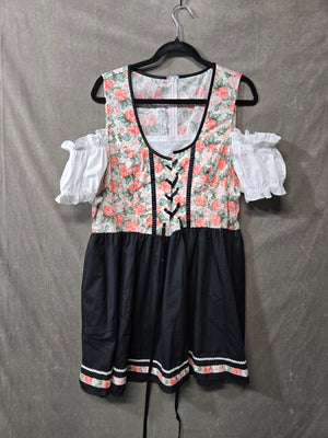Women's Oktoberfest Dirndl Dress Costume Bavarian German Floral Lace Up Puff 2