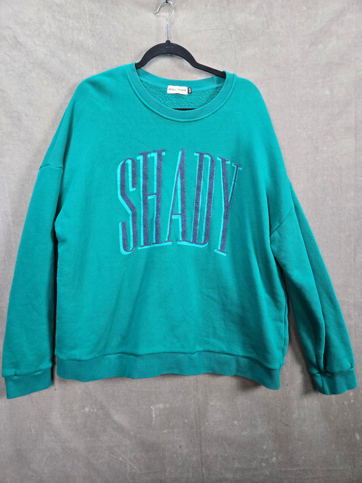 Skull House Shady Graphic Teal Crewneck Sweatshirt Unisex Size XL/2X