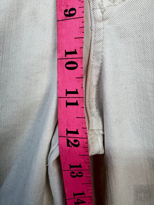 Dear John White Wide Leg Jeans with Frayed Hem, Size 30 5