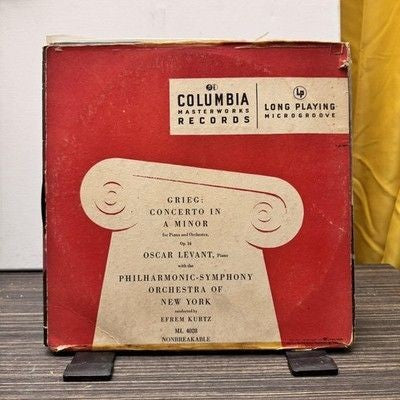 Grieg Concerto Op16 10" Red Vinyl LP Oscar Levant Columbia Classical