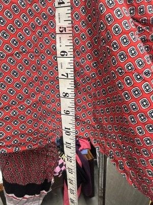 Kensie Pants Womens Medium Red Black Drawstring Boho Lounge Pockets Patterned