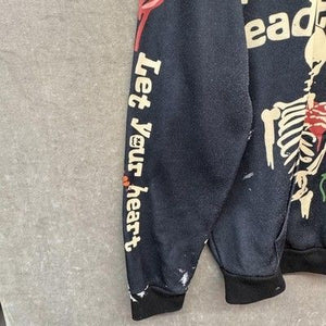 Let Your Heart Lead The Way Hoodie Mens Large Black Skeleton Graphic Pullover 5