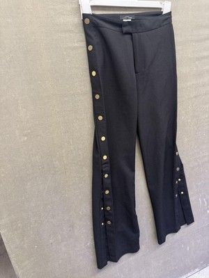 Romeo Juliet Couture Pants Womens Small Flare Gold Button High Rise Stretch 2