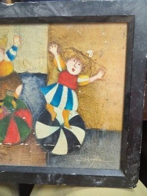 Joyce Roybal Original Signed Vintage Framed Painting Used Artwork 4