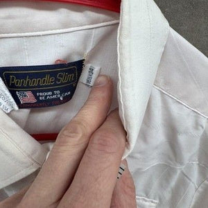 Vintage Panhandle Slim Shirt Mens 16 1/2 34 Pearl Snap Western USA 80s Rodeo 3