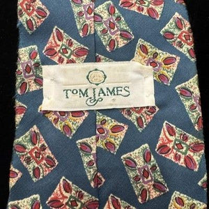 Tom James Silk Necktie Floral Geometric Pattern Pre-Owned Good Condition 5