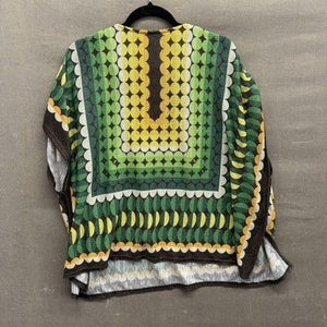 October Woman Tunic Top Womens One Size Geometric Retro Boho Pullover Shirt Pre- 4