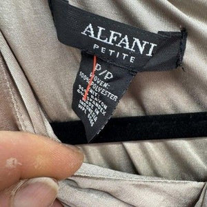 Alfani Tank Top Womens Small Sleeveless Drape Front Blouse Chic Petite Work Shir 2