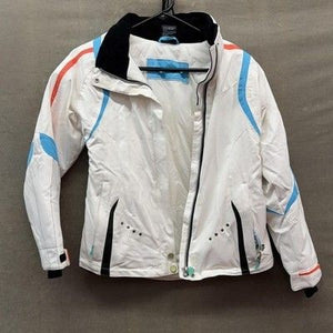 Obermeyer Jacket Womens Juniors 12 White Blue Insulated Ski Snow Winter 11343 2