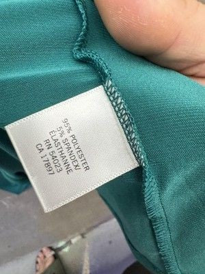 Banana Republic Dress Womens Small Green Ruched Short Sleeve Belted Wrap SPR12 1