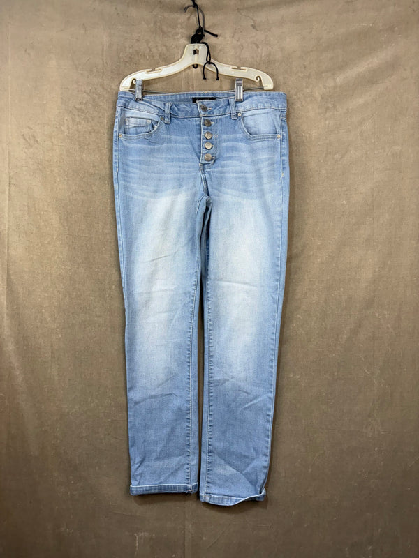 d.jeans Women Jeans Light Wash Straight Fit Size 8 Pre-Owned Button Fly