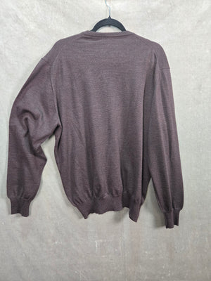 Piattelli Barneys New York Mens Brown 100% Wool V Neck Sweater Size XL 3