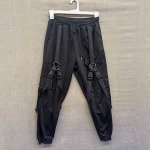 Womens Joggers Cargo Techwear Pants Small Pre-Owned Excellent Straps Buckles 1