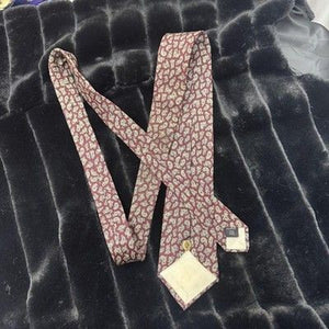 Vintage Paisley Silk Tie Burgundy Blue White Pre-Owned Classic Necktie 90s 2