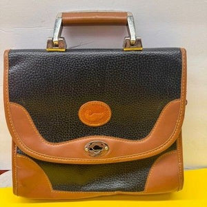 Carina Intl Inc Vintage Black Tan Waterproof Pebble Leather Satchel Briefcase 5