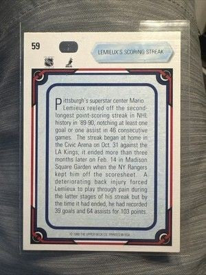 1990-91 Upper Deck - Mario Lemieux #59 Autographed
