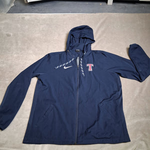 Nike Dri-Fit Texas Rangers Men's Navy Hooded Windbreaker Jacket Size XL 1