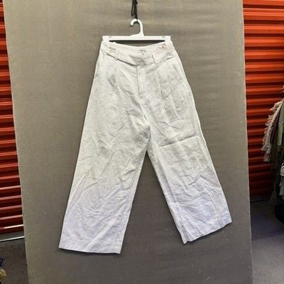Madewell Pants Womens 8 White Linen Wide Leg Crop High Rise Do Well Sustainable