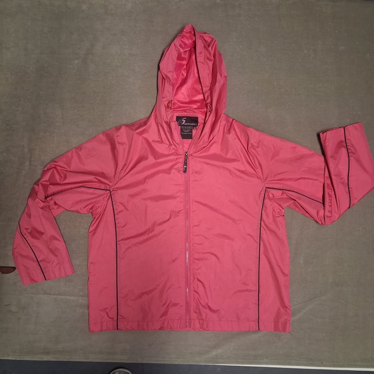 i6 Apparel Hooded Windbreaker Jacket Pink 3X New Without Tags Polyester