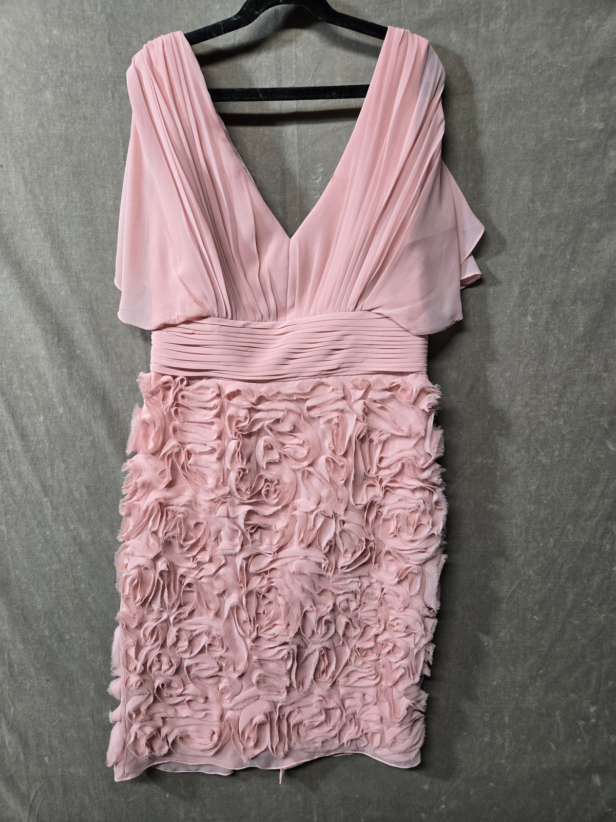 JS Collections Blush Pink Rosette Cocktail Dress Flutter Sleeve Mother Bride 6