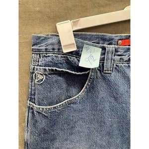 Vokal Jeans Mens 36x31 Blue Baggy Skater Patchwork Wide Leg Denim Hip Hop Y2K 2