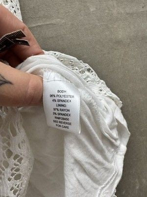 APT 9 Dress Womens Small White Crochet Lace Sleeveless Lined Summer Party 3