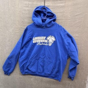 Lakeview Centennial Patriots Hoodie Sweatshirt Mens 3XL Blue Pullover Fleece Use 1