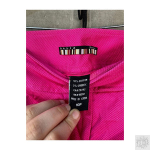 Dalia Bright Pink Women's Casual Ankle Pants with Button Detail 3