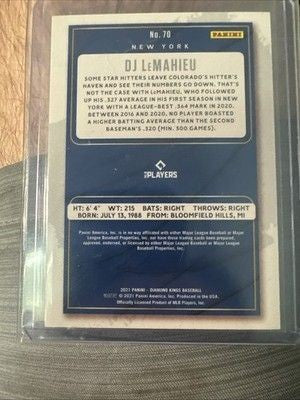 2021 Diamond Kings #70 DJ LeMahieu 18/49 Artist Proof 4