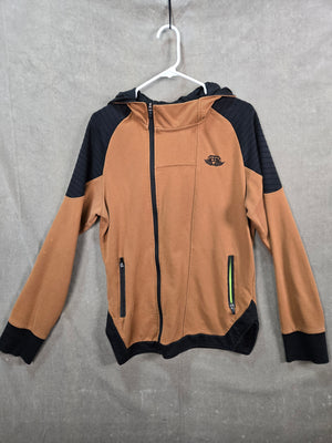 Body Engineers Men's Brown Black Hooded Zip Jacket Size M 1