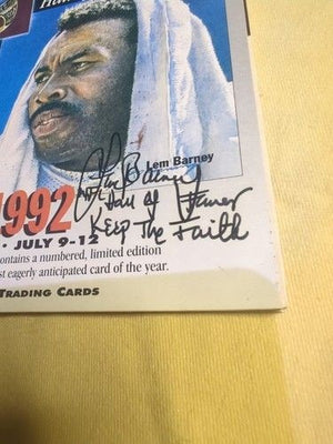 1992 NFL HOF GameDay Program,  Autographed Auto by Lem Barney + Others HOF 5