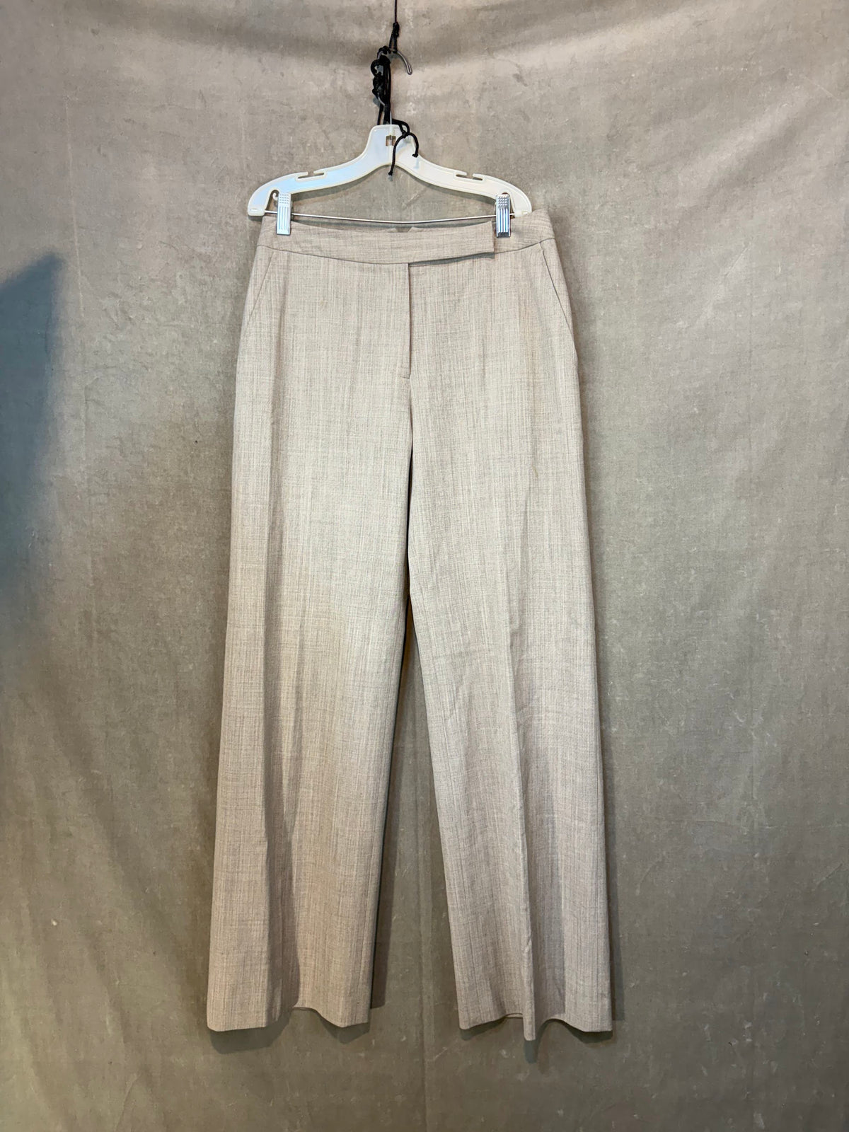 Ann Taylor Dress Pants Beige Check Pattern Size 4 Excellent Used Condition