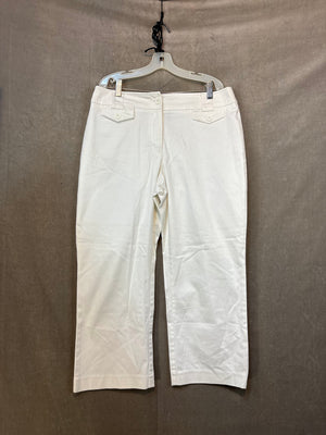 NEW YORK & COMPANY Dress Pants White Size 10 Good Condition 98% Cotton 1