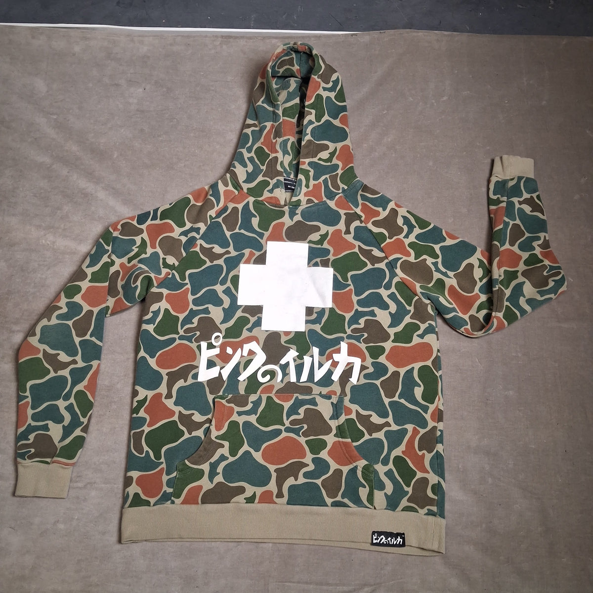 Pink Dolphin Unisex Camo Logo Pullover Hoodie Sweatshirt Size Large