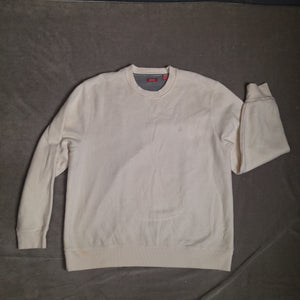 IZOD Mens Cream Logo Crewneck Pullover Sweatshirt Size XXL 1