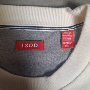 IZOD Mens Cream Logo Crewneck Pullover Sweatshirt Size XXL 2