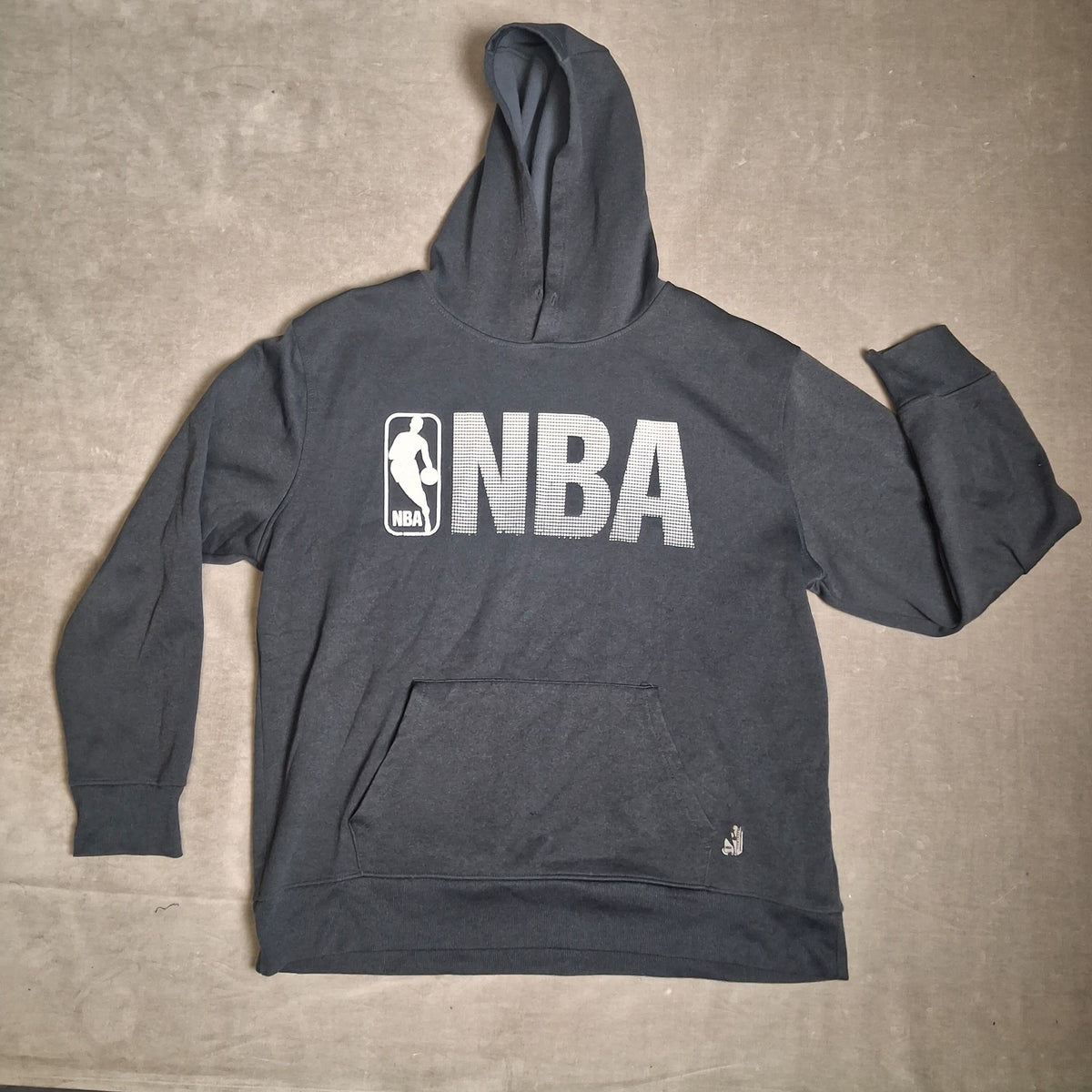 NBA Logo Men's Charcoal Fleece Pullover Hoodie Sweatshirt Size 2X Large