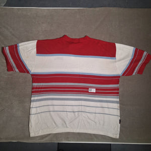 Southpole Men's Red White Blue Striped Knit Polo Shirt Size XXL 4