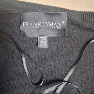 Frank Lyman Women's Black Rhinestone Dolman Sleeve Tunic Top Size XL 2