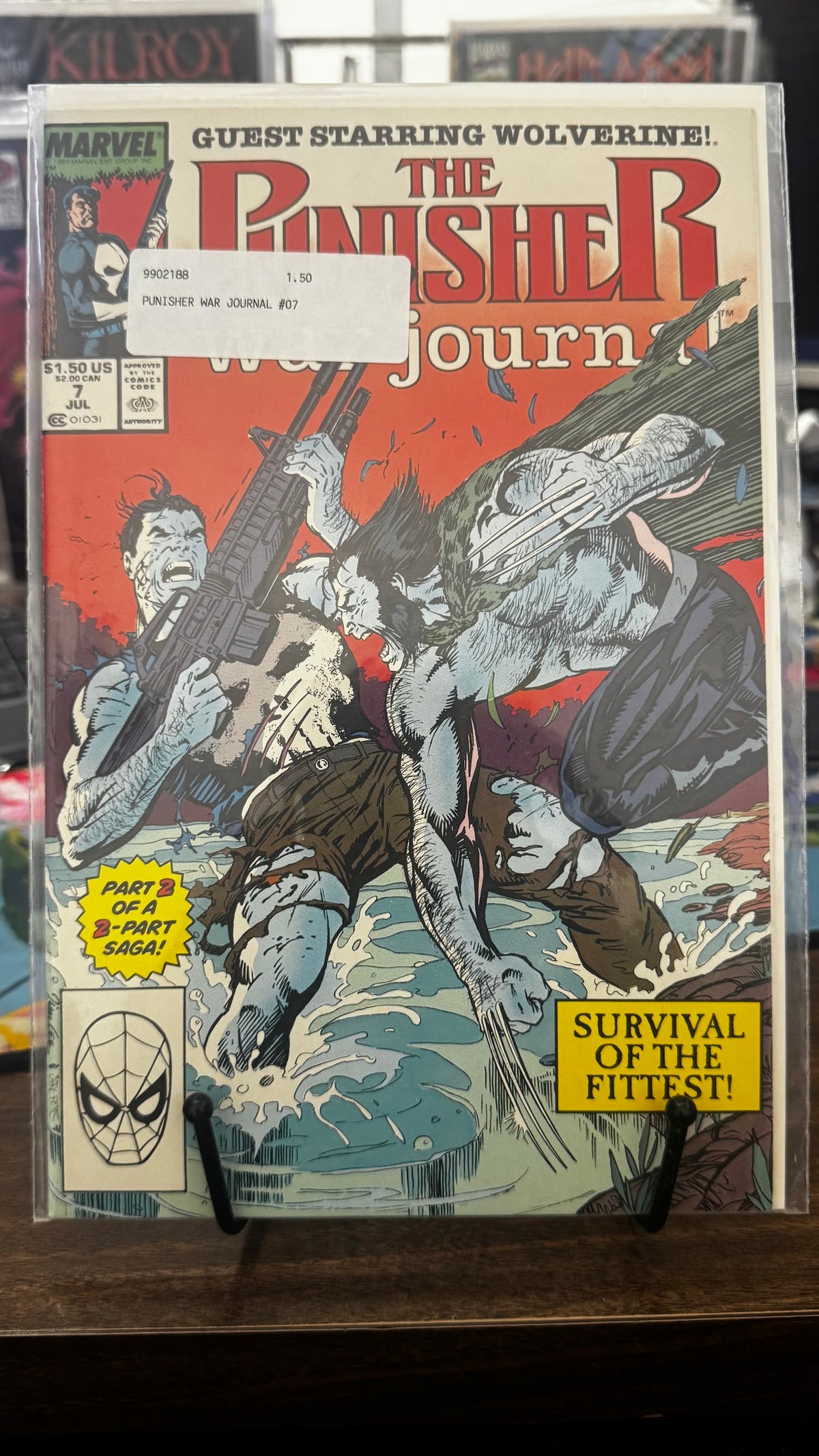 The Punisher War Journal #7 (1989) 1ST TEAM-UP OF PUNISHER VS Marvel VF- 7.5