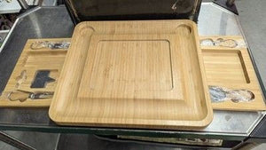 Bamboo Cheese Board and Knife Gift Set, Charcuterie Tray Wood Cutting Board 5