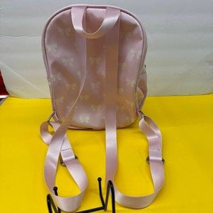 Madden Girl Pink Mini Backpack with White Bow Print and Detachable Coin Pouch 2