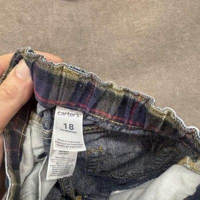 Carter's Baby Jeans Pants 18 Months 100% Cotton Denim Elastic Waist Blue Toddler