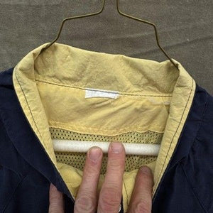 Windbreaker Jacket Mens Extra Large Navy Yellow Full Zip Raglan Pockets Mesh 5