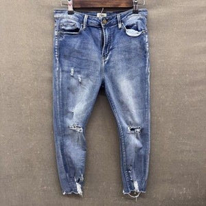 Simple Society Jeans Womens 9 Distressed Frayed Hem Skinny Pre-Owned Good Condit 2