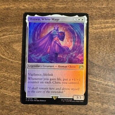 Final Fantasy Minwu White Mage Magic the Gathering LP Foil Card 26/764 Ungraded